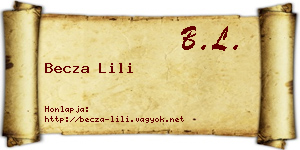 Becza Lili névjegykártya
